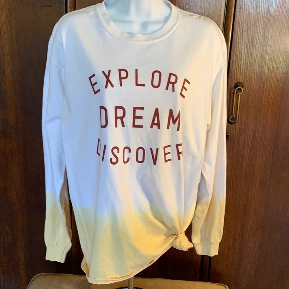 Gold Rush Graphic Tie Dye Ombre Shirt, M